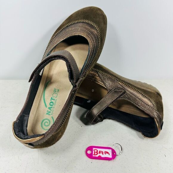 NAOT US 6Brown Mary Jane Flats EUR 37 - Picture 1 of 7